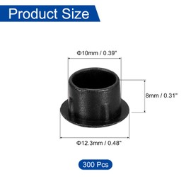 uxcell 300Pcs Screw Hole Plugs, 10mm(3/8") Dia Plastic Round Button Plugs Snap in Locking Hole Covers Flush Type Caps for Furniture Cabinet, Black