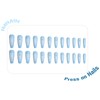 IMRAIN Blue Press on Nails Long Coffn Fake Nails with