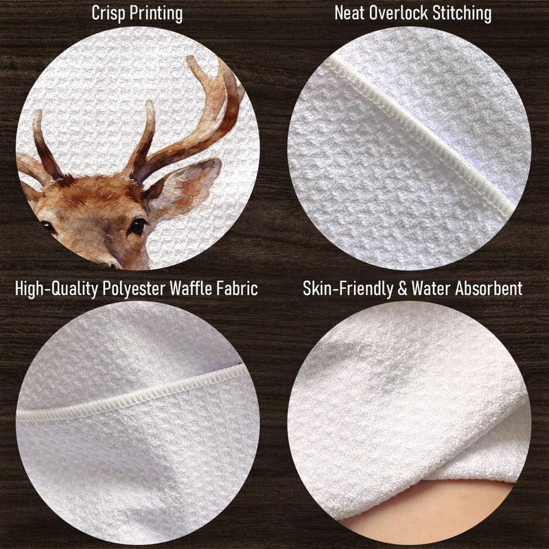 Funny Deer Bathroom Hand Towels, Deer Gift for Women