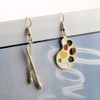 Hand made cute palette brush asymmetric earrings