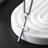 Kakonia 925 Sterling Silver Cross Necklace for Men Women 3mm