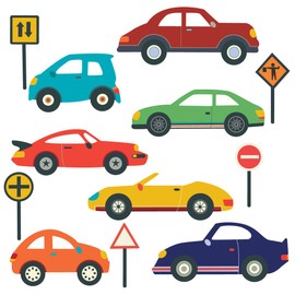 Cool Cars Wall Decals Cars Eco-Friendly, Peel and Stick Fabric Wall Stickers
