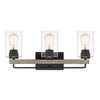 Tawson Amos Modern Farmhouse 3-Light Vanity Light Fixture, Industrial Wall