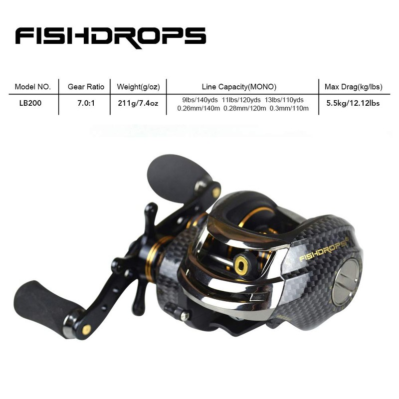 Fishdrops Baitcasting Reels Double Brake Systems Baitcaster Reels Saltwater or