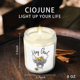 CIOJUNE Highland Cow Candle - Highland Cow Gifts, Cedar Scented Candles for Women, Farmhouse Decor