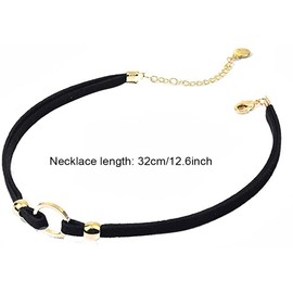 Willoo 8 Piece Choker Necklace, Gothic Choker Necklace, Black Chain Necklace Set, Choker Necklace Black Velvet Wild for Girls, Girls, Women (Black), 1