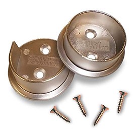 Nuk3y Heavy Duty Metal Steel Closet Pole Socket Set 1-1/2" (Satin Nickel)