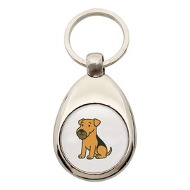 Huuraa Airedale Terrier Comic Dale Keyring Gift Shopping Trolley Token Airedale Terrier Gift Idea, metal, Unit size
