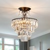 CVKASH 5 -Lights Crystal Round Chandelier Antique Modern Black Semi