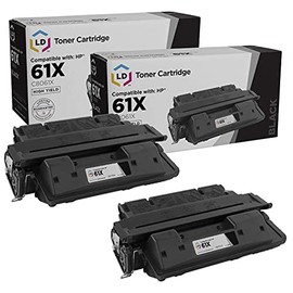 LD Remanufactured Toner Cartridge Replacement for HP 61X C8061X High Yield (Black, 2-Pack)