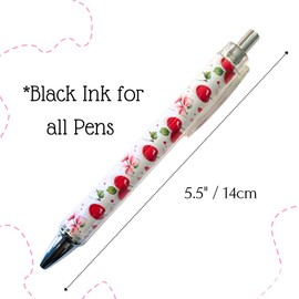 Coquette Pens 8PC Set Pink Stationery Office Supplies School Supply Cute Aesthetic Gel Pen Fancy Bow Beautiful Cherry Themed Birthday Decorations Girly Room Stuff Ribbon Decor Party Favors