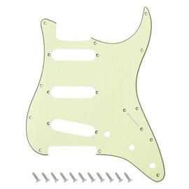 Banworks 3 Ply Strat SSS Pickguard 11-Hole Electric Guitar Pickguard Scratch Plate for USA/Mexican Fender Modern Style Standard Stratocaster ST JT/HB-01 Vintage Green