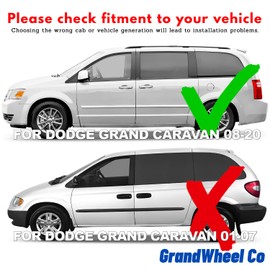 GrandWheel Co Smoke Tinted in-Channel Side Window Vent Visor Deflectors Rain Guards Compatible with Dodge Grand Caravan 2008-2023 - 4 pcs. GW0584, BLACK