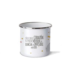 Rapoza Collective - Pocillo/Taza de Peltre EL PRINCIPITO, VER CON EL CORAZON 10oz (300ml), Pewter Cup LITTLE PRINCE, No se despinta, Perfecta para la Oficina o Regalo
