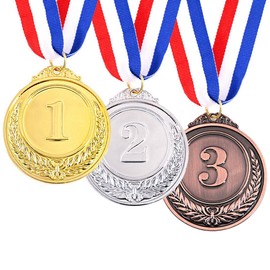 Svnntaa 3 Pieces Gold Silver Bronze Award Medals, Olympic Style Winner Medals Gold Silver Bronze Prizes for Sports, Competitions, Party Favors, Olympic Style, 2 Inches