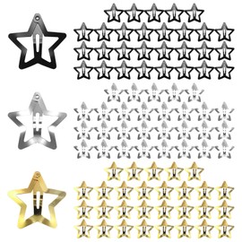 Modixun 90 Pieces 3cm Star Hair Clips Star Clips 2000s Star Hair Accessories Non-Slip Metal Hair Clips Cute Hair Clips Kawaii Hair Clips for Women (Silver+Gold+
