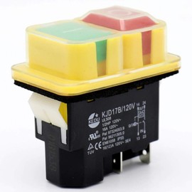 KEDU KJD17B 120V/16A 4 Pins Industrial Electromagnetic Switch Waterproof ON Off Push Button Switches for Electric Power Tools Saw Drill Grinder Cutting Machine Tool Equipment