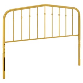Modway Lennon Modern Farmhouse Metal Queen Headboard in Gold