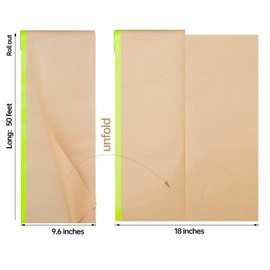 MetalNuts Protection-Taped-Paper Masking Paper for Spraying - 2PCS Handy Masking Paper Roll, Easy Rolls Car Masking Paper for Spraying,Brown Paper Tape,Carpet Protection Film,(21.65" x 49ft (W*L))