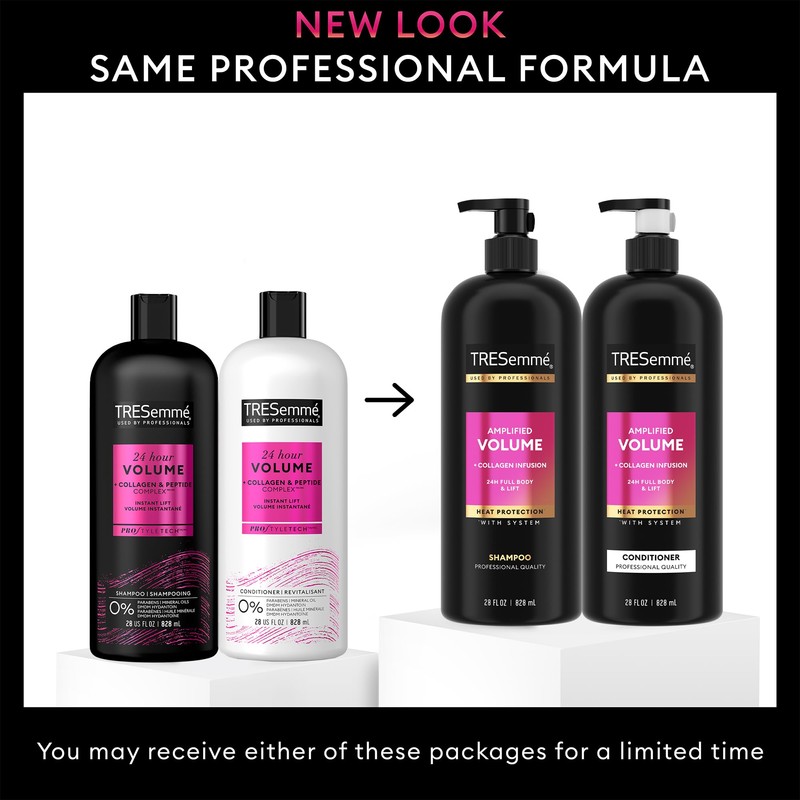 TRESemmé Shampoo and Conditioner Set, Amplified Volume + Collagen Infusion,