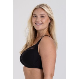 Miss Mary of Sweden Essence Cotton Underwired Bra with Lace Details Black