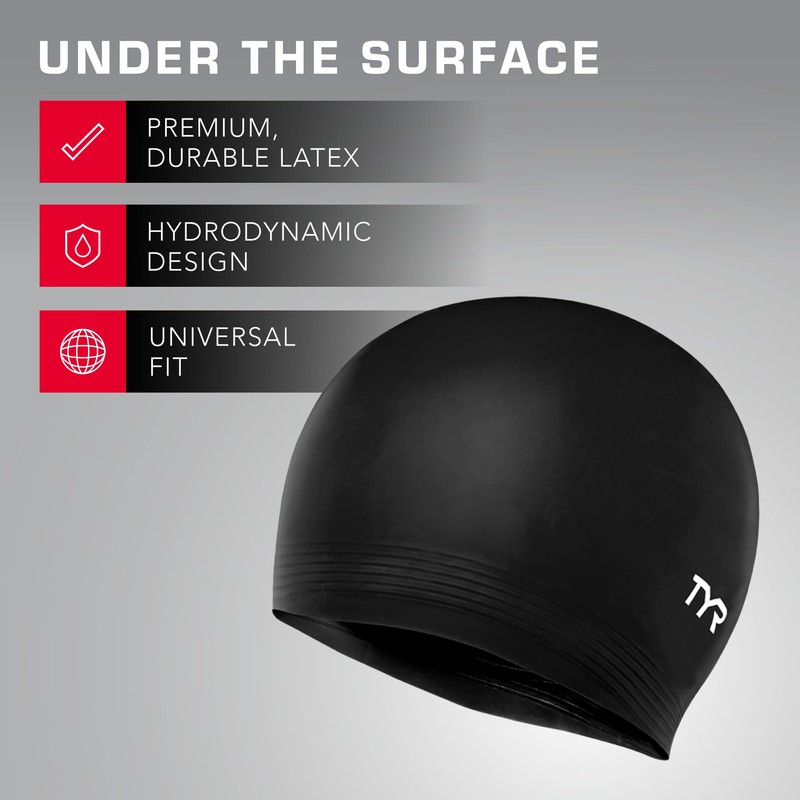 TYR Latex Adult Swim Cap for Women and Men -