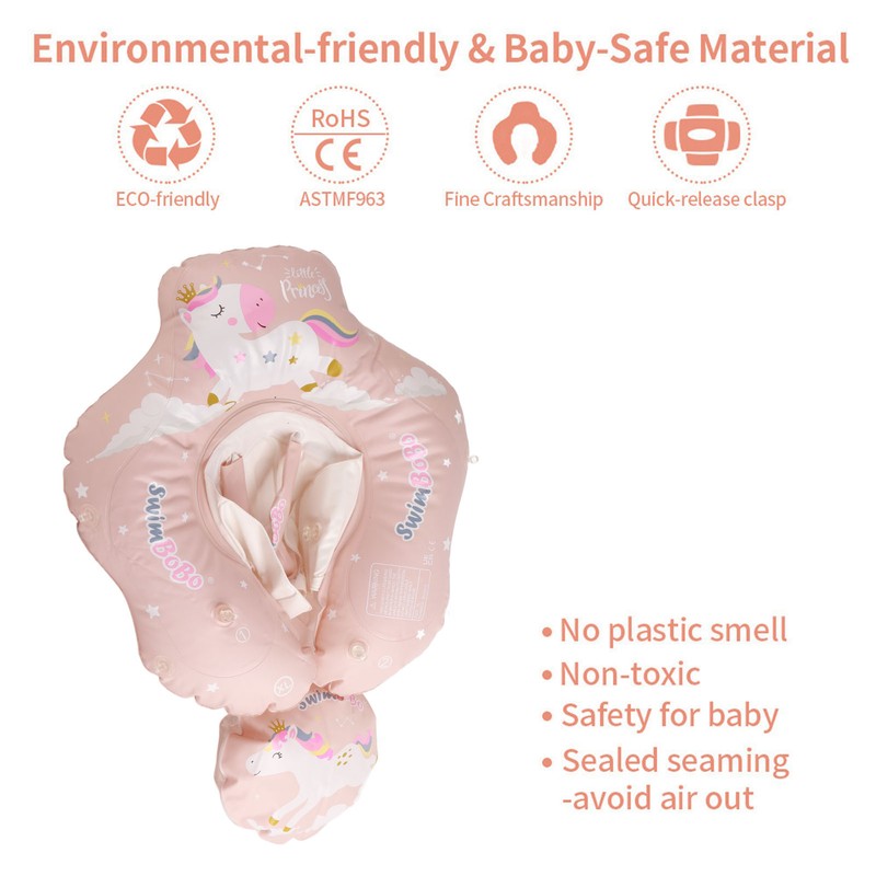 Children Swimming Circle Pink Little Horse Inflatable Sunshade Pool Float
