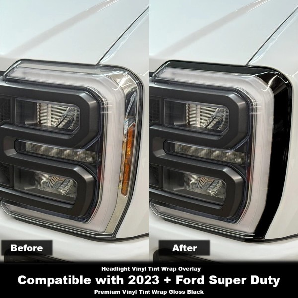 Crux Motorsports Headlight Vinyl Tint Overlay–Gloss Black | Precis.Ft. for
