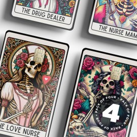 4 x Bad Nurse Card Sticker - Credit Card Sticker to use as Credit Card Skin - Debit Card Sticker for use as Debit Card Skin - Card Stickers for Debit Cards