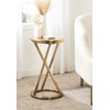 Kate and Laurel Aja Round Metal Side Table with Geometric