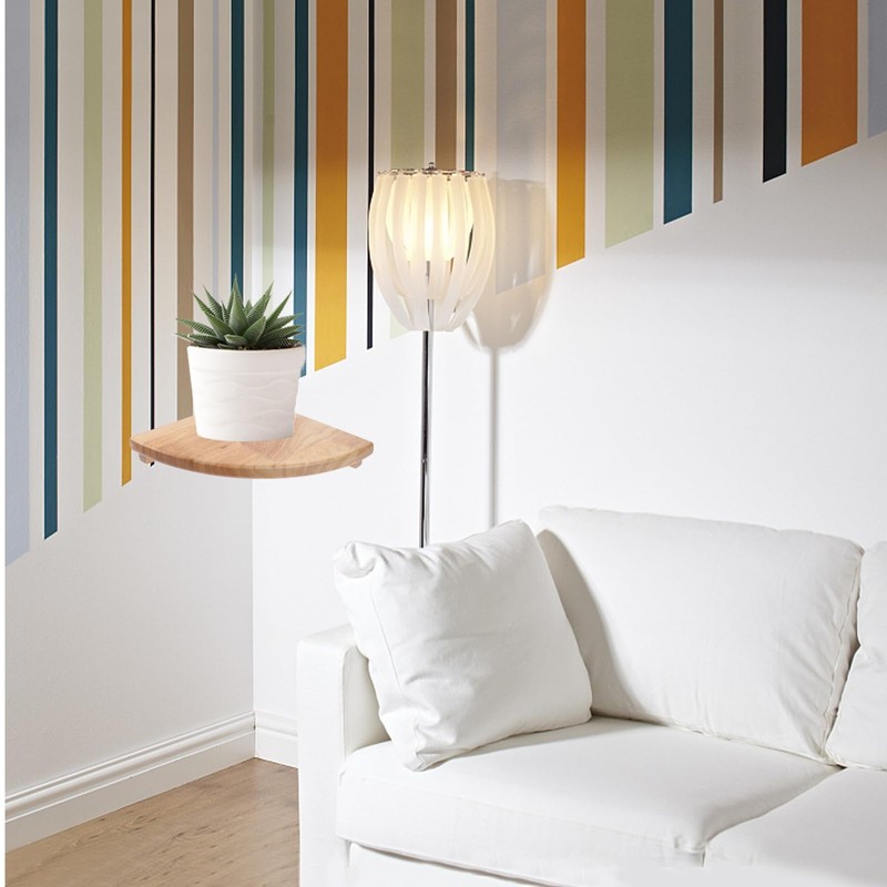 Corner Floating Wall Mounted Shelf Wood Shelves Display Round Edging