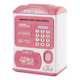 J.H. Company Alcancia Electronica Cajero Kawaii Juguete Luces Sonido Color Rosa Atm Bank 6709