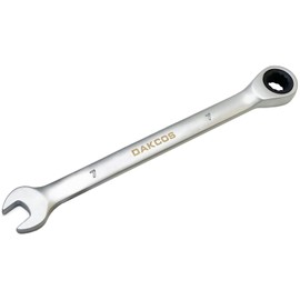 DAKCOS Fixed Head Ratchet Spanner 7mm Ratcheting Combination Wrench Chrome Vanadium Steel