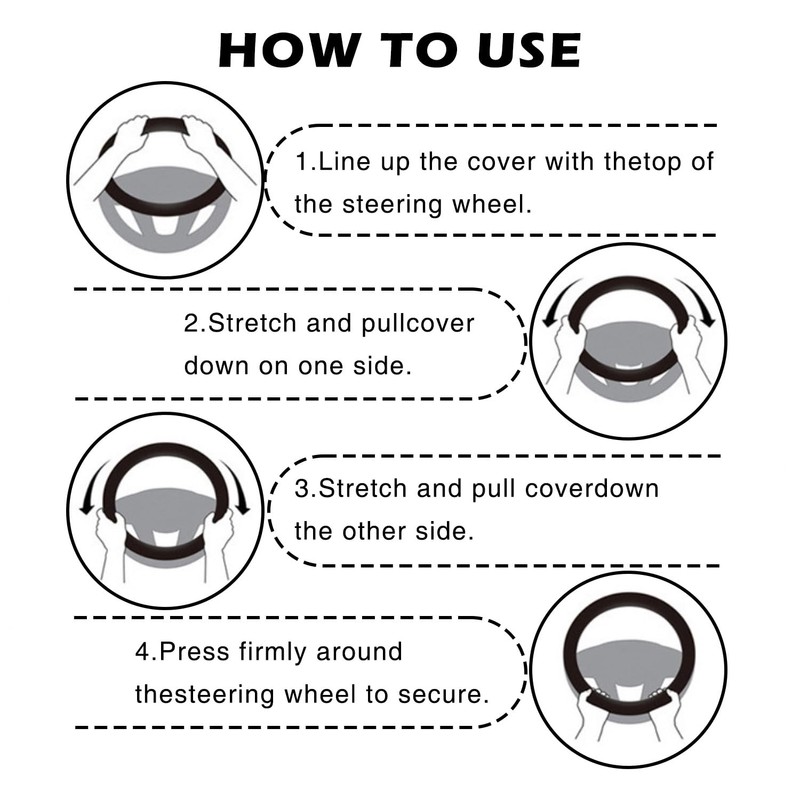 atnayo Leather Steering Wheel Cover, Anti Slip Breathable Car Covers