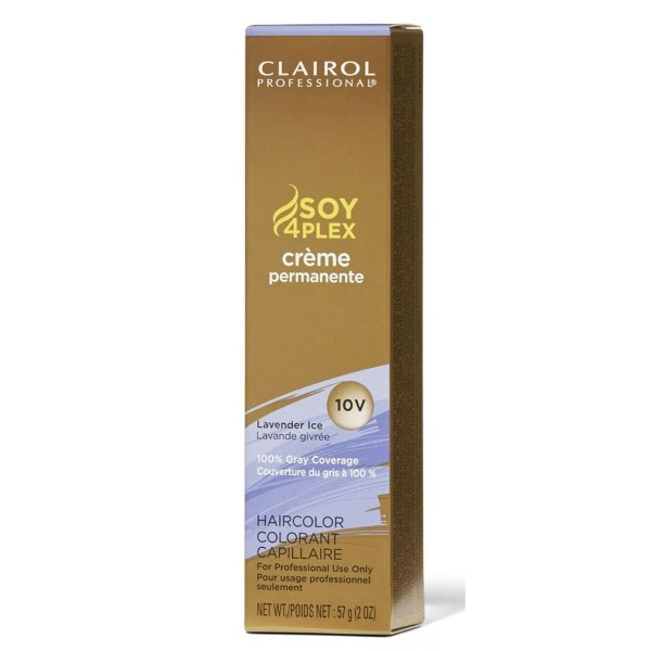 Clairol Soy4Plex Creme Permanent Hair Color Gray Busters 10V Lavender