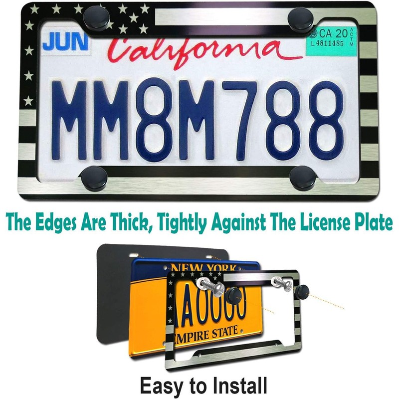 Tuersan American Flag License Plate Frame Patriotic USA Flag Car