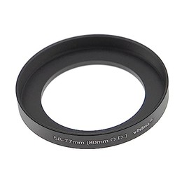 vhbw Step Up Ring Adapter from 58mm to 77mm Compatible with Matte Boxes 80mm O.D. Filter Adapter, Aluminium, Matt Black