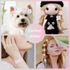 Mezrkuwr 10pcs Mini Hair Clips with Light Pink and White