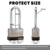 Same keyed Laminated Steel Padlock 1-3/4"(45mm) Long Shackle, High Security,