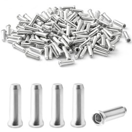 WOLMIK Bike Cable End Caps, 100 Pcs Cable Ends Bike Cable Ends Brake Cables Ends Aluminum Alloy Brake End Cover Cable Tips Crimps Bike Cable Tidy for Mountain Bicycle Road Bike