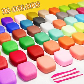 Fairy Maker Modelling Clay Air Drying - 68 Colours Clay Set for Children, DIY Craft Set with 3 Tools, 4 Dinosaur Shapes, 7 Bags, Instructions Book (67)