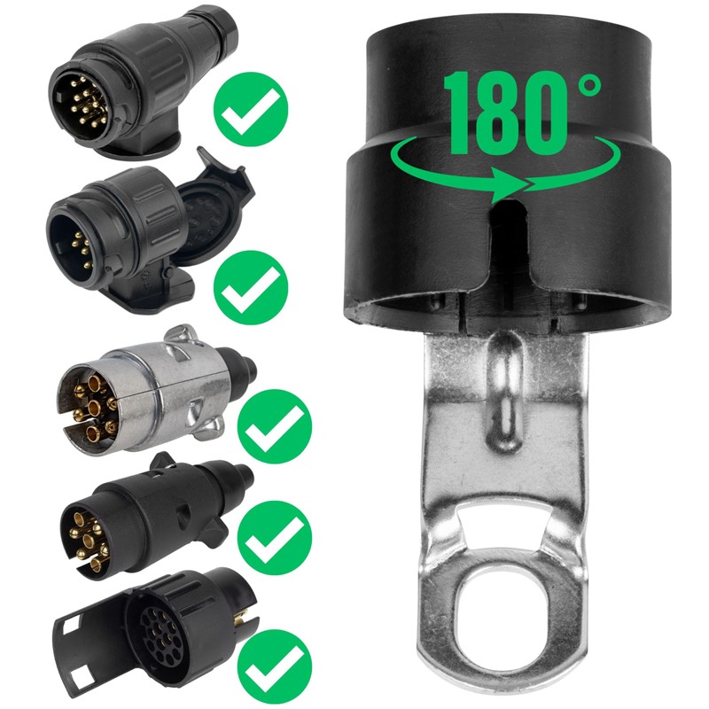 Trailer Plug Holder, 1 Piece, in Black, Hanging Drawbar Holder