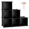 C&AHOME 6-Cube Storage Organizer, Stackable Storage Cubes Shelves, Portable Bookshelf,