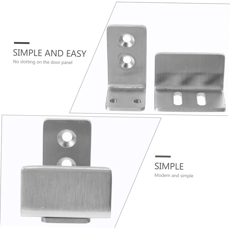 TEHAUX 2pcs Barn Door Floor Guide Adjustable Stainless Steel Stay