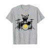 Funny Raccoon Playing Drum Kit Graphic T-Shirt