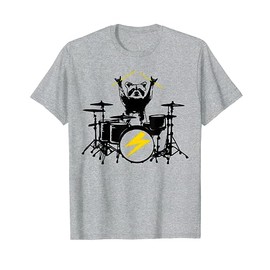 Funny Raccoon Playing Drum Kit Graphic T-Shirt