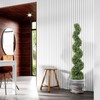 4FT Artificial Boxwood Spiral Topiary Trees, 4ft Tall (2 Pieces)