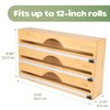 Bamboo 3-in-1 Wrap Dispenser with Cutter - 12" Rolls -