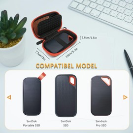 Case for SanDisk Extreme Pro/SanDisk Extreme Portable External SSD, Portable Travel Cover for Sandisk Hard Drive and Extreme (Black)