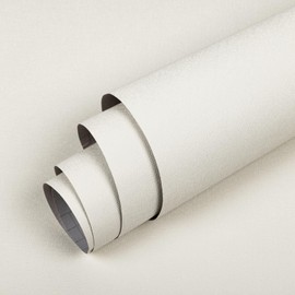 Anmon White Beige Wallpaper 17.7" x 118" Peel and Stick Beige Contact Paper, Self Adhesive Removable Thicken Waterproof White Pure Wall Paper for Countertop Cabinet Kitchen Wall Decorative Vinyl Roll